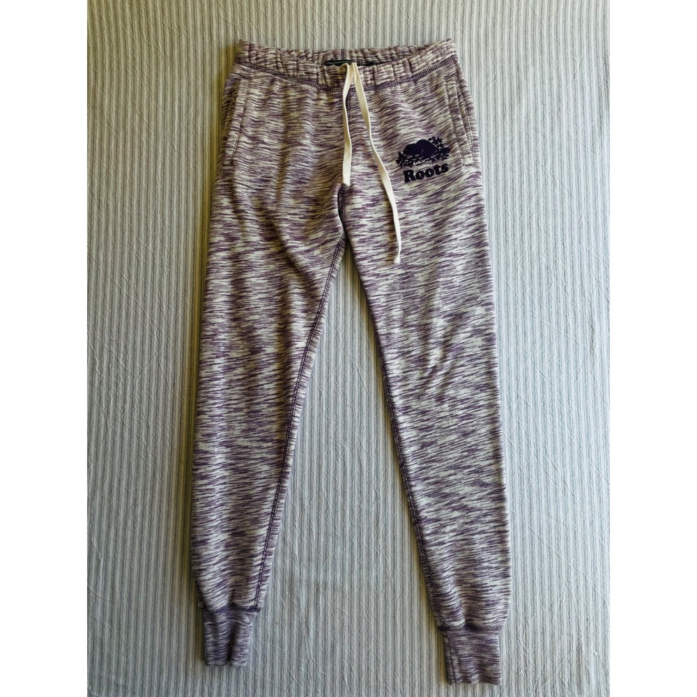 Roots Canada Salt and Pepper Sweatpants Purple Space Dye Joggers XS Soft Comfy